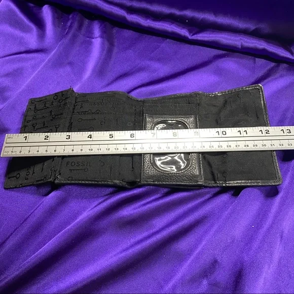 📌Vintage like New Fossil Key Cow Hide Leather Tri-fold Wallet, 16 Card Slots - Picture 11 of 13